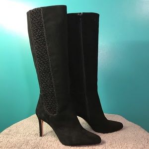 Antonio Melani Black Suede Leather Heeled Boot